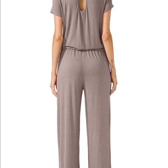 Casual O Neck Loose Wide Legs Jumpsuit - Picture 3 of 3